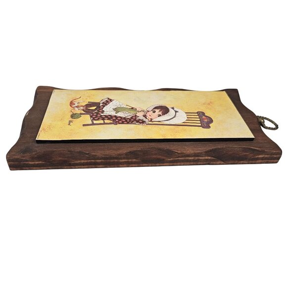 Vintage Homco Country Cousins Wall Plaques Set of 2 Bomar 1259 Stained Wood - Picture 8 of 11